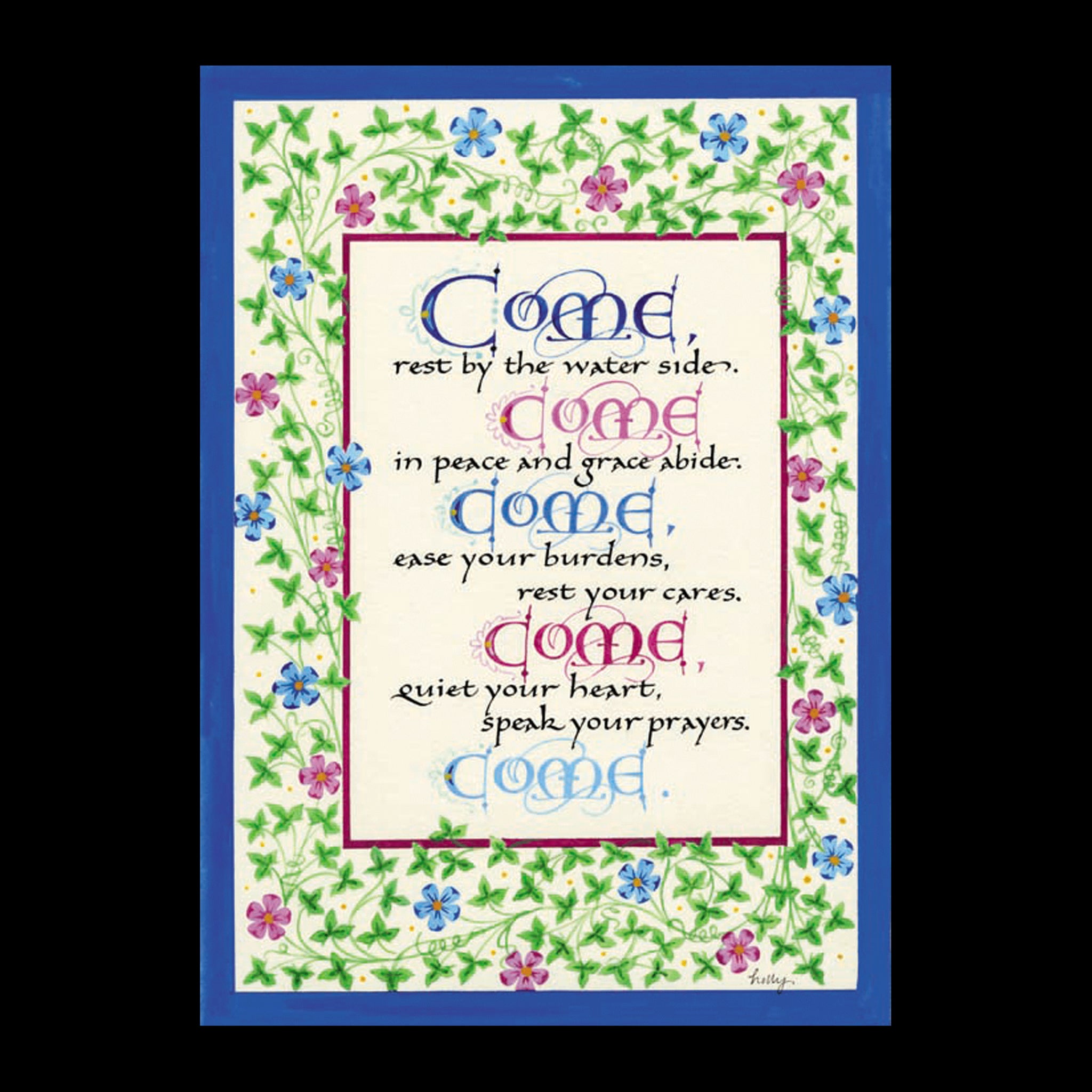 Come Come Come calligraphy print Matthew 11 Holly Monroe