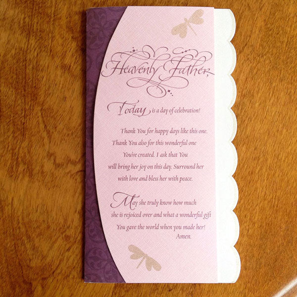 Heavenly Father Today is a Day of Celebration Birthday Card with Holly Monroe Calligraphy