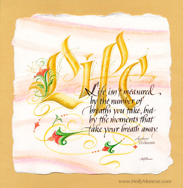 Life Isnt Measured Holly Monroe Calligraphy Print 