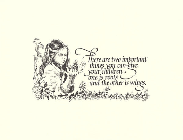 Roots and Wings Calligraphy print by Holly Monroe