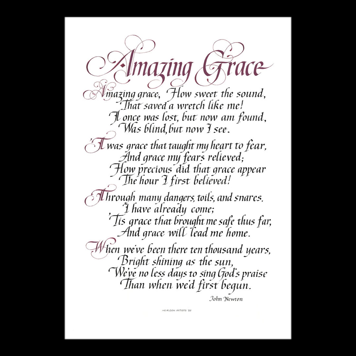 amazing-grace-clifford-mansley-calligraphy-print-heirloom-artists-holly-monroe for Amazing Grace Lyrics Printable Free Amazing Grace Clifford Mansley Calligraphy Print – Heirloom Artists: Holly Monroe for Amazing Grace Lyrics Printable Free