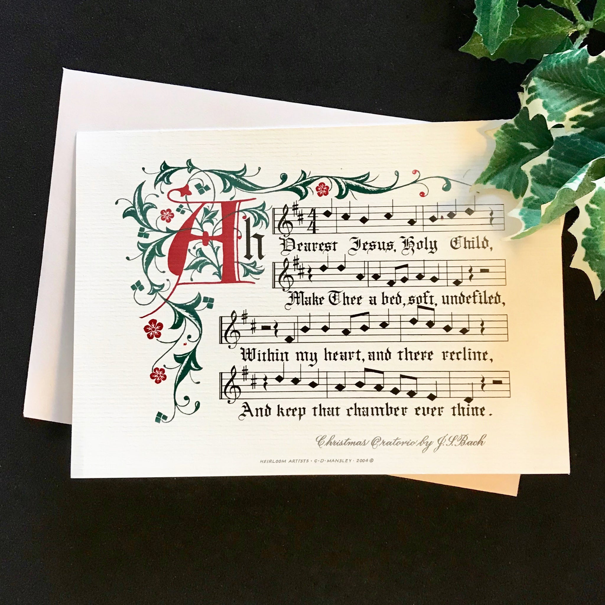 Ah dearest Jesus Holy Child Clifford Mansley Calligrapher Christmas Card 