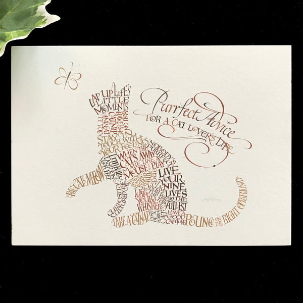 Cat Purrfect Advice Fine Art Print Holly Monroe Calligraphy