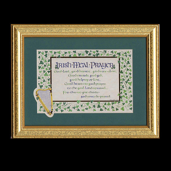 Irish Meal Prayer Framed Calligraphy Print Holly Monroe Calligrapher 