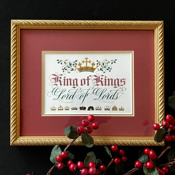 Clifford Mansley Sr King Of Kings Framed Calligraphy Print 